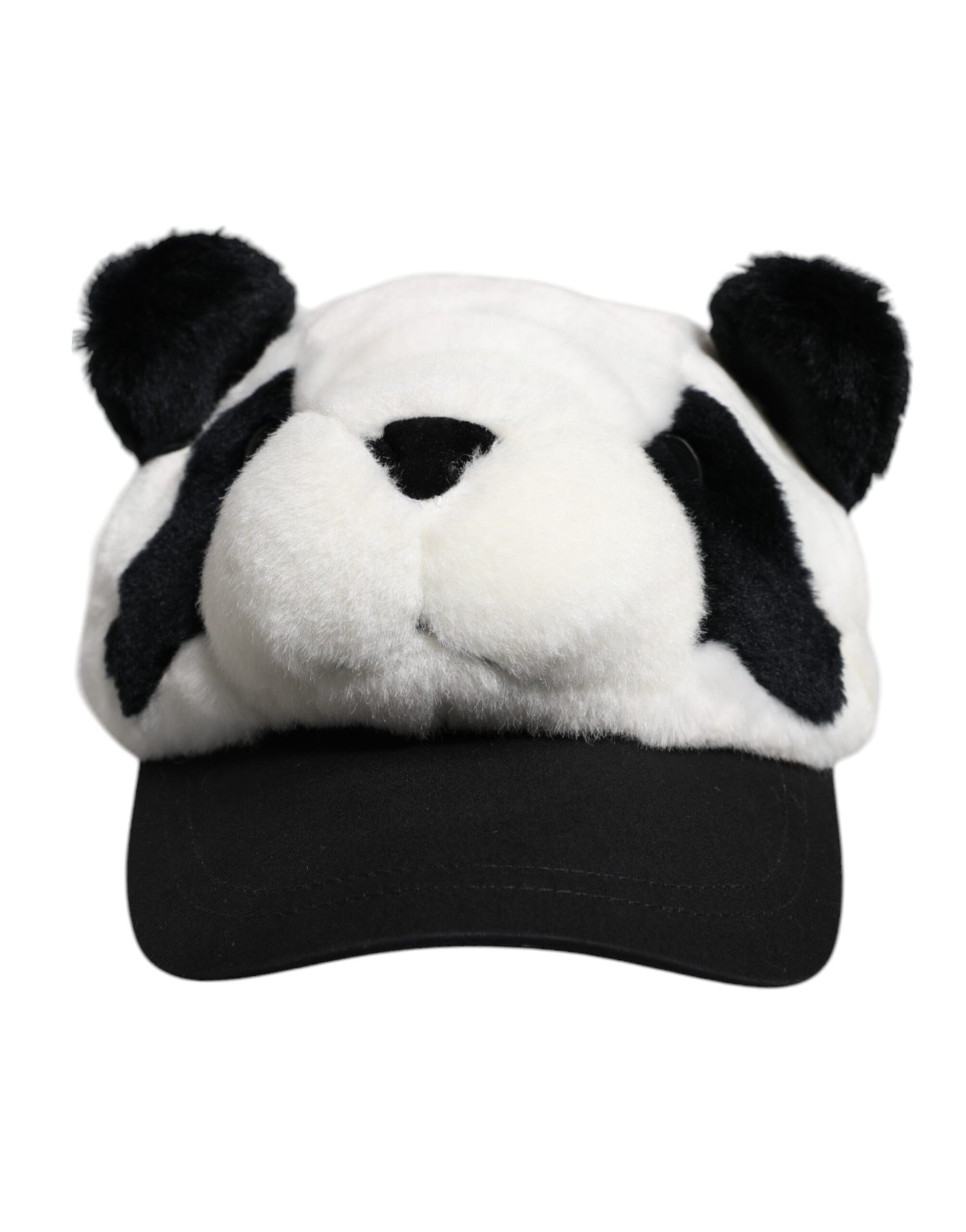 Dolce &amp; Gabbana Schwarz-Weiß-Panda-Fell-Frauen-Baseballkappe