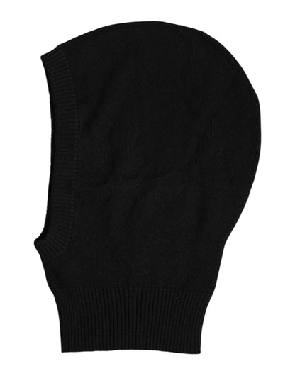 Dolce &amp; Gabbana – Schwarze, gestrickte Skimaske aus Kaschmir – Balaclava-Mütze