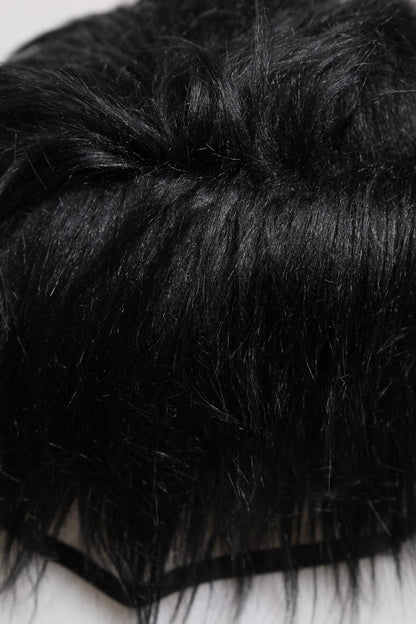 Dolce &amp; Gabbana – Schwarzer Fischerhut aus Kunstpelz