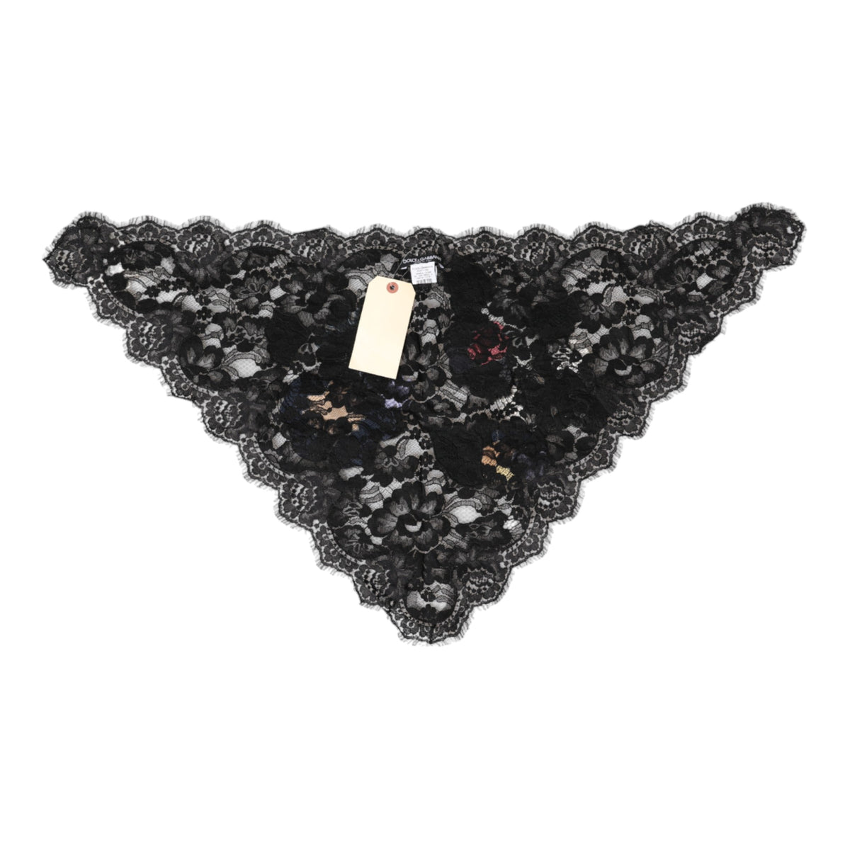 Dolce &amp; Gabbana – Schwarzer Baumwoll-Schleierhut mit Blumenapplikation und Spitze