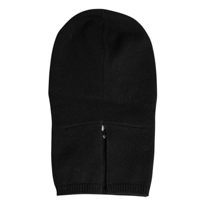 Dolce &amp; Gabbana – Schwarze, gestrickte Skimaske aus Kaschmir – Balaclava-Mütze