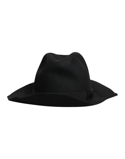 Dolce &amp; Gabbana – Schwarzer Trilby-Fedora-Hut mit breiter Krempe