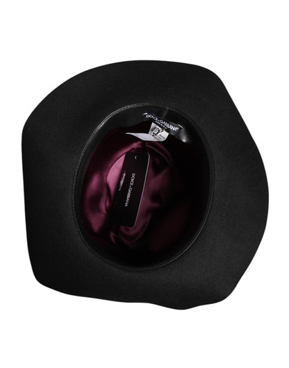 Dolce &amp; Gabbana – Schwarzer Trilby-Fedora-Hut mit breiter Krempe