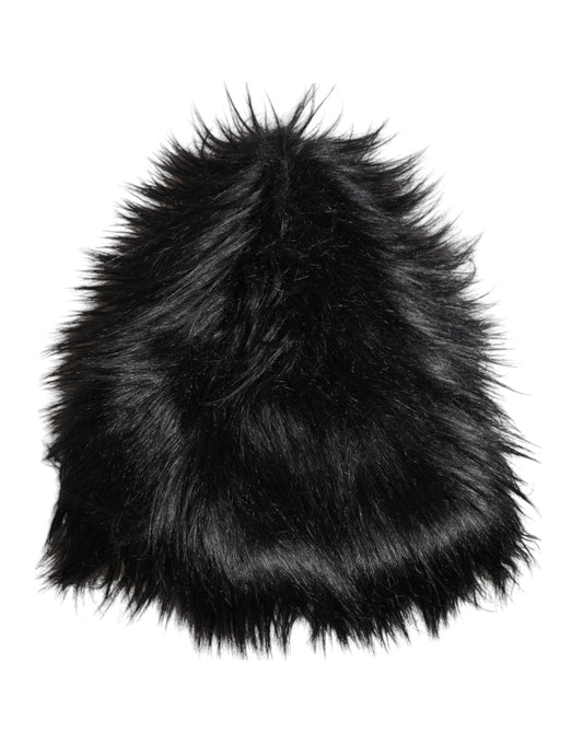 Dolce &amp; Gabbana – Fischerhut aus schwarzem Acrylfell für Damen