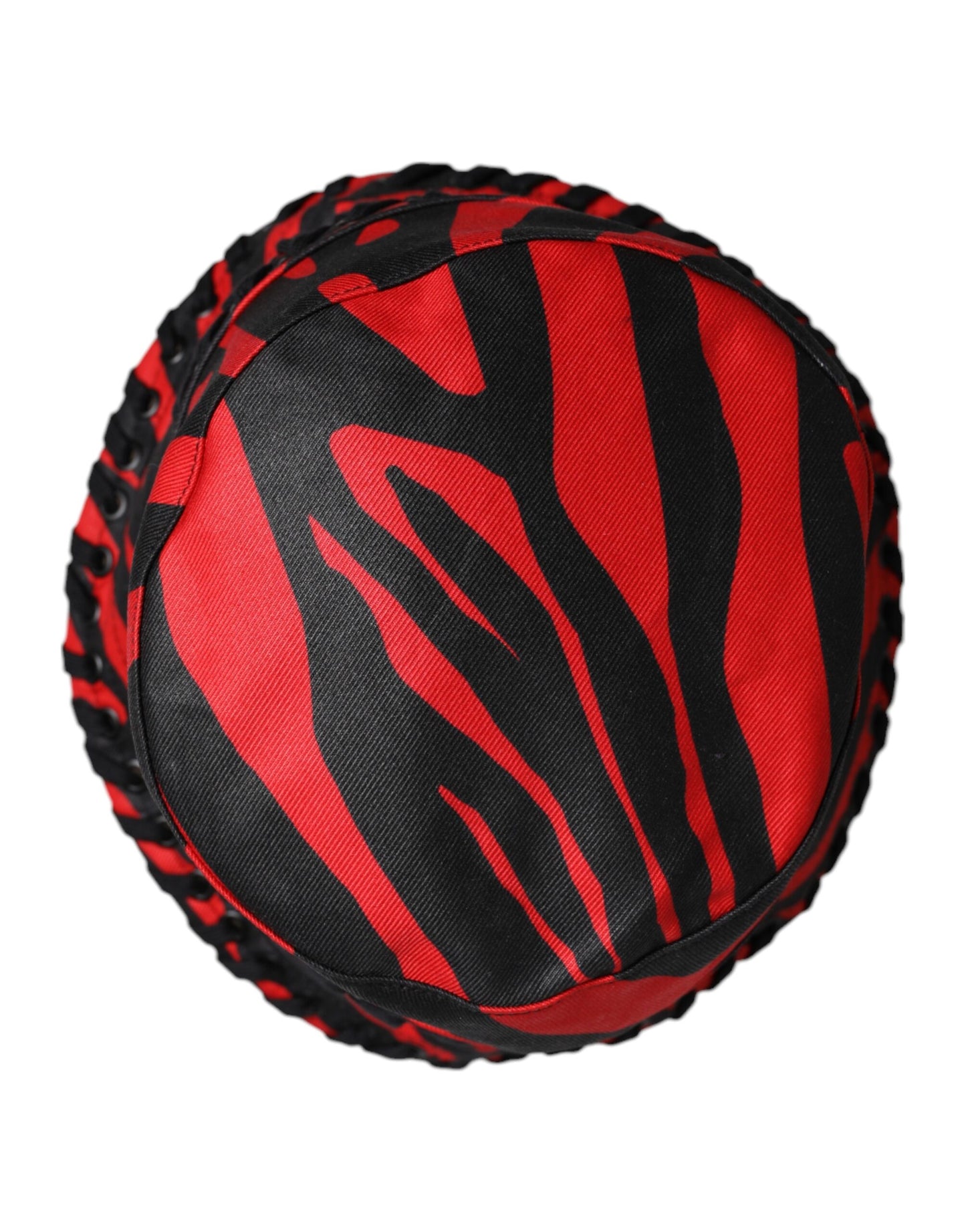 Dolce &amp; Gabbana – Fischerhut aus Polyester mit breiter Krempe und schwarzen und roten Streifen