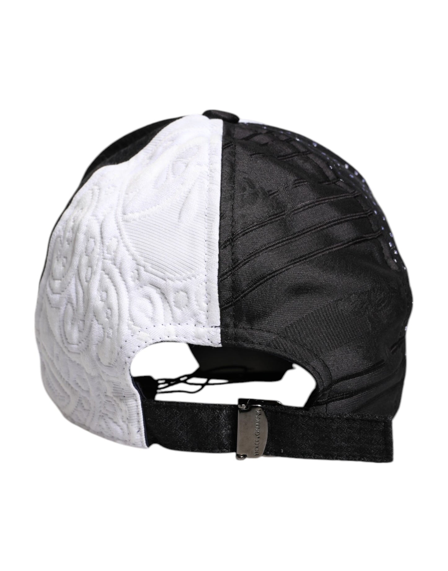 Dolce & Gabbana White Black Polka Dot Feathers Baseball Cap