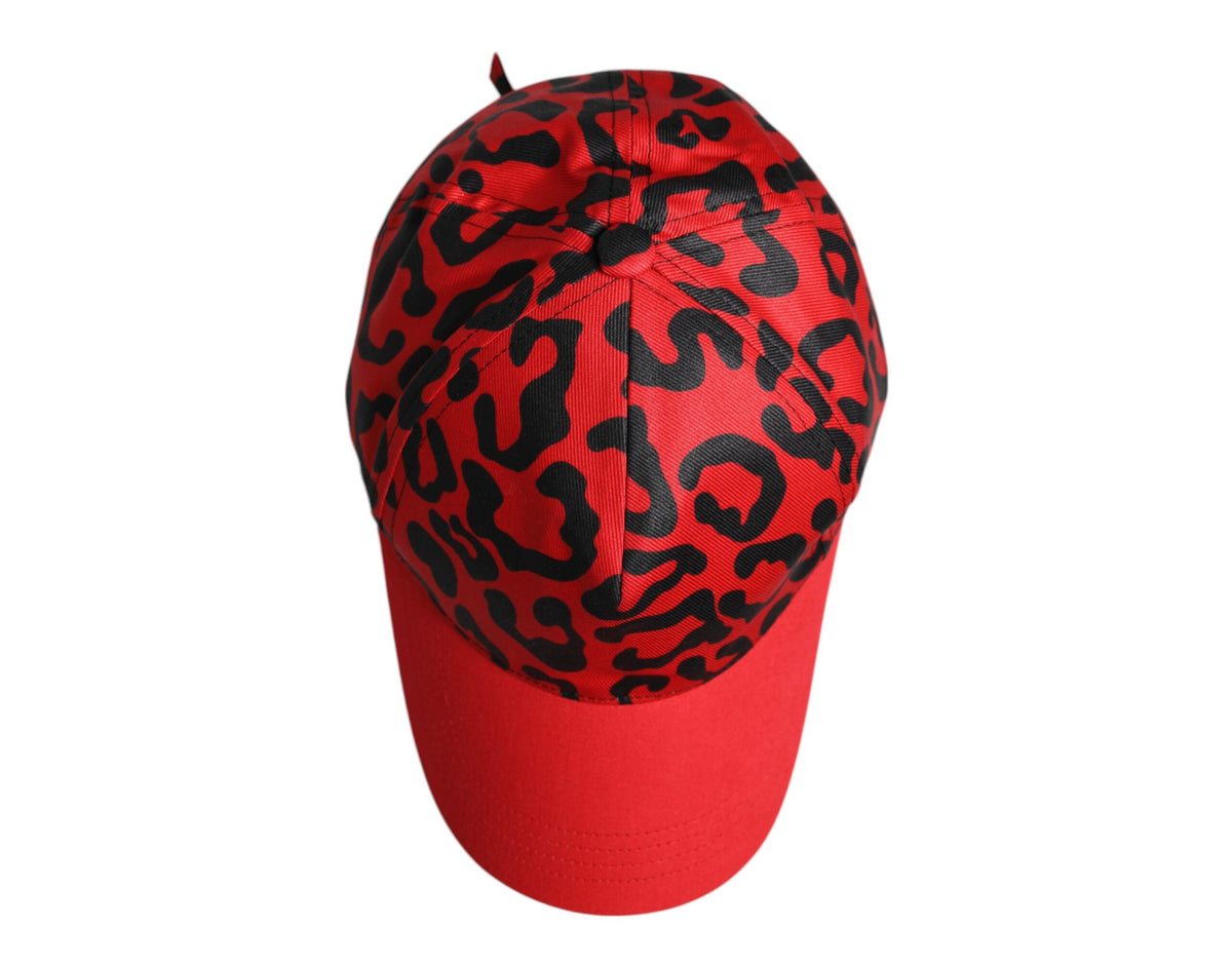 Dolce &amp; Gabbana – Rote Baseballkappe aus Baumwolle mit 6 Paneelen für Damen