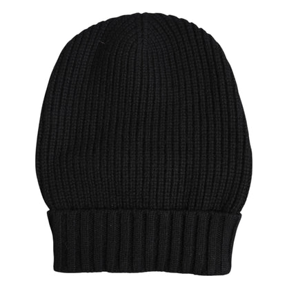 Dolce & Gabbana Black Cashmere Knitted Winter Beanie Hat