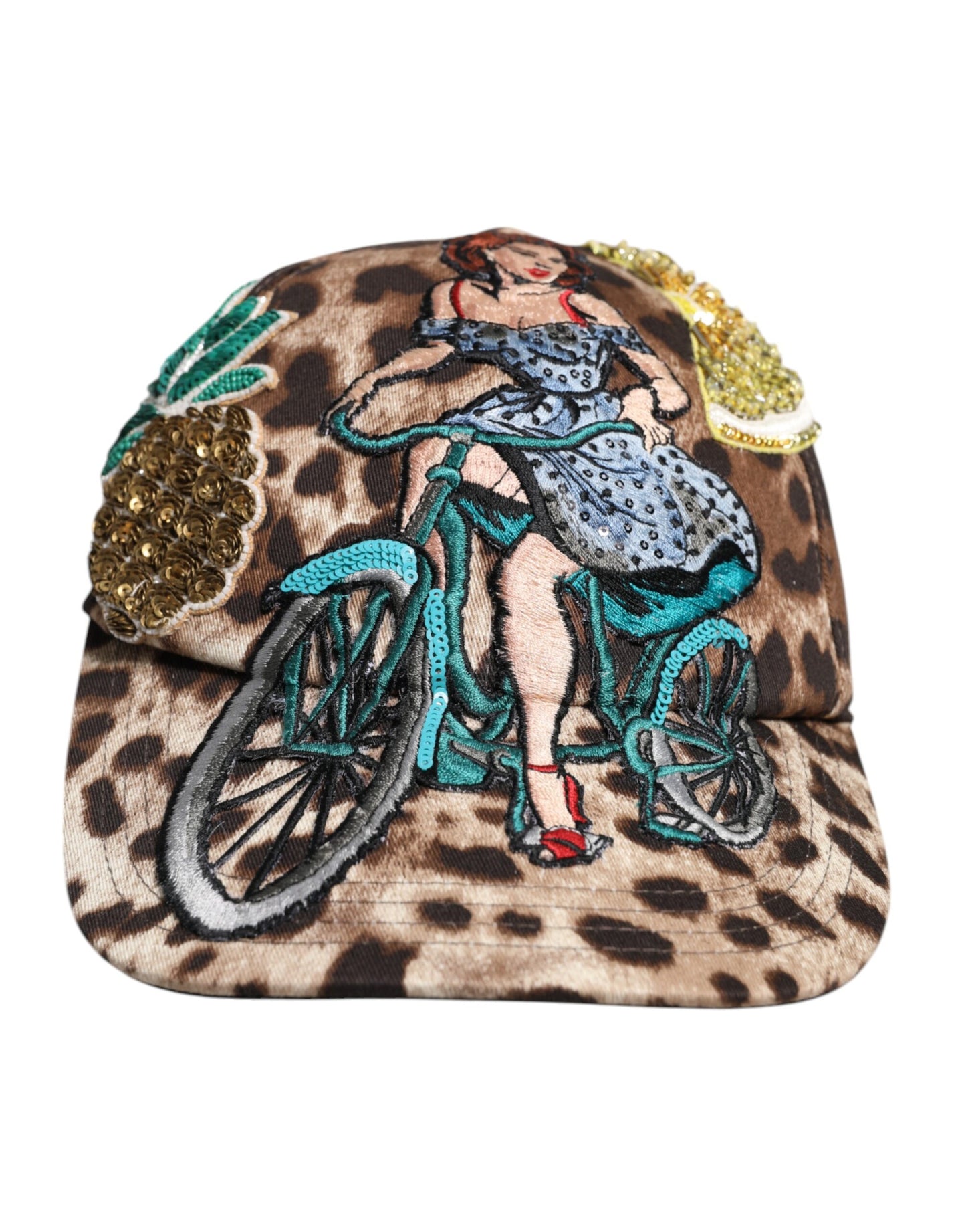 Dolce &amp; Gabbana – Sicily – Baseballkappe mit Leoparden-Pailletten in Braun