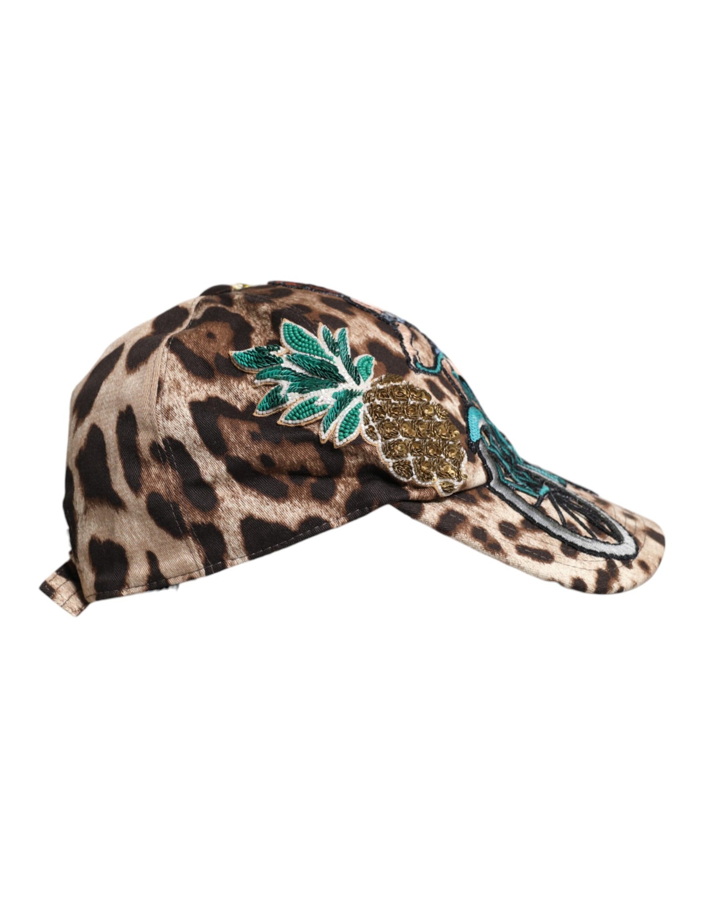 Dolce &amp; Gabbana – Sicily – Baseballkappe mit Leoparden-Pailletten in Braun