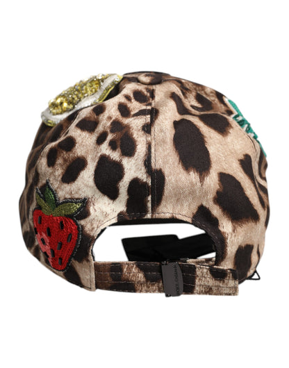Dolce &amp; Gabbana – Sicily – Baseballkappe mit Leoparden-Pailletten in Braun