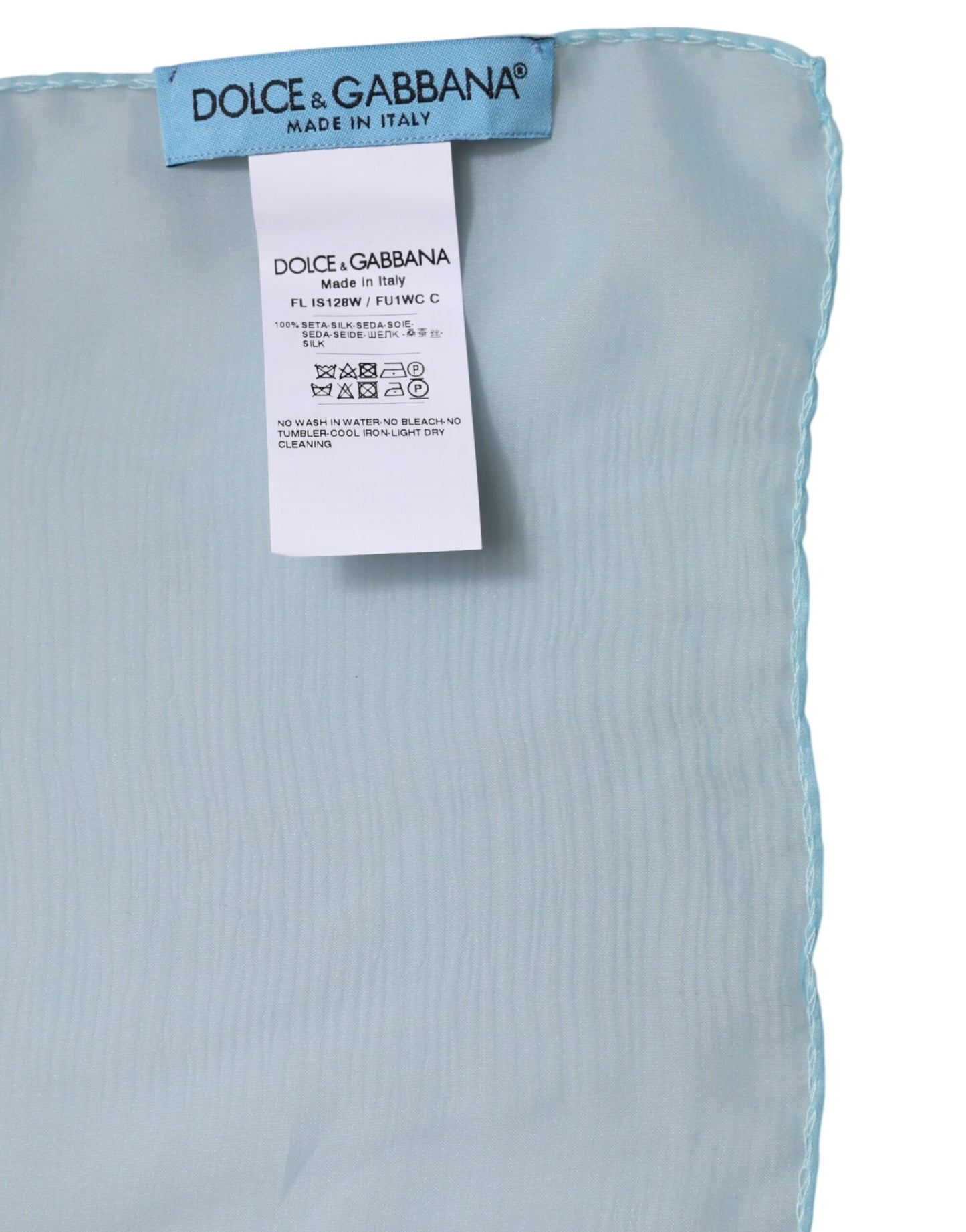 Dolce &amp; Gabbana – Hellblauer rechteckiger Wickelschal aus Seide