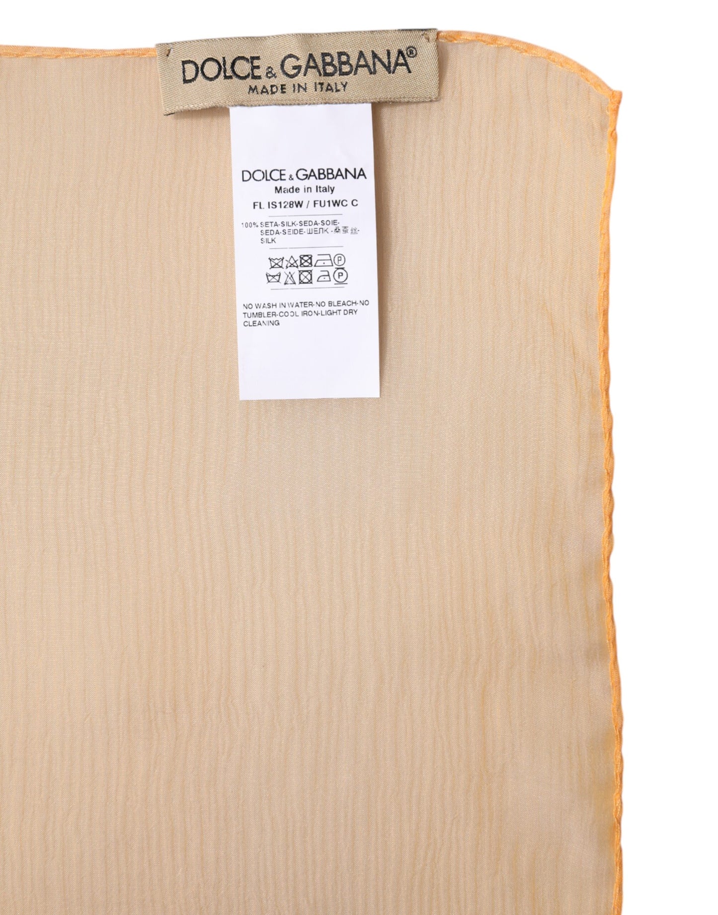 Dolce &amp; Gabbana – Orangefarbener rechteckiger Seiden-Wickelschal