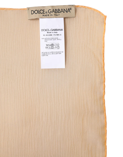 Dolce &amp; Gabbana – Orangefarbener rechteckiger Seiden-Wickelschal