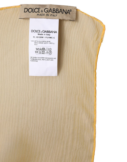 Dolce &amp; Gabbana – Gelber rechteckiger Wickelschal aus Seide