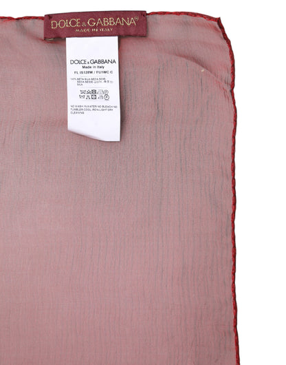 Dolce &amp; Gabbana Roter Seidenschal mit rechteckigem Muster für Damen