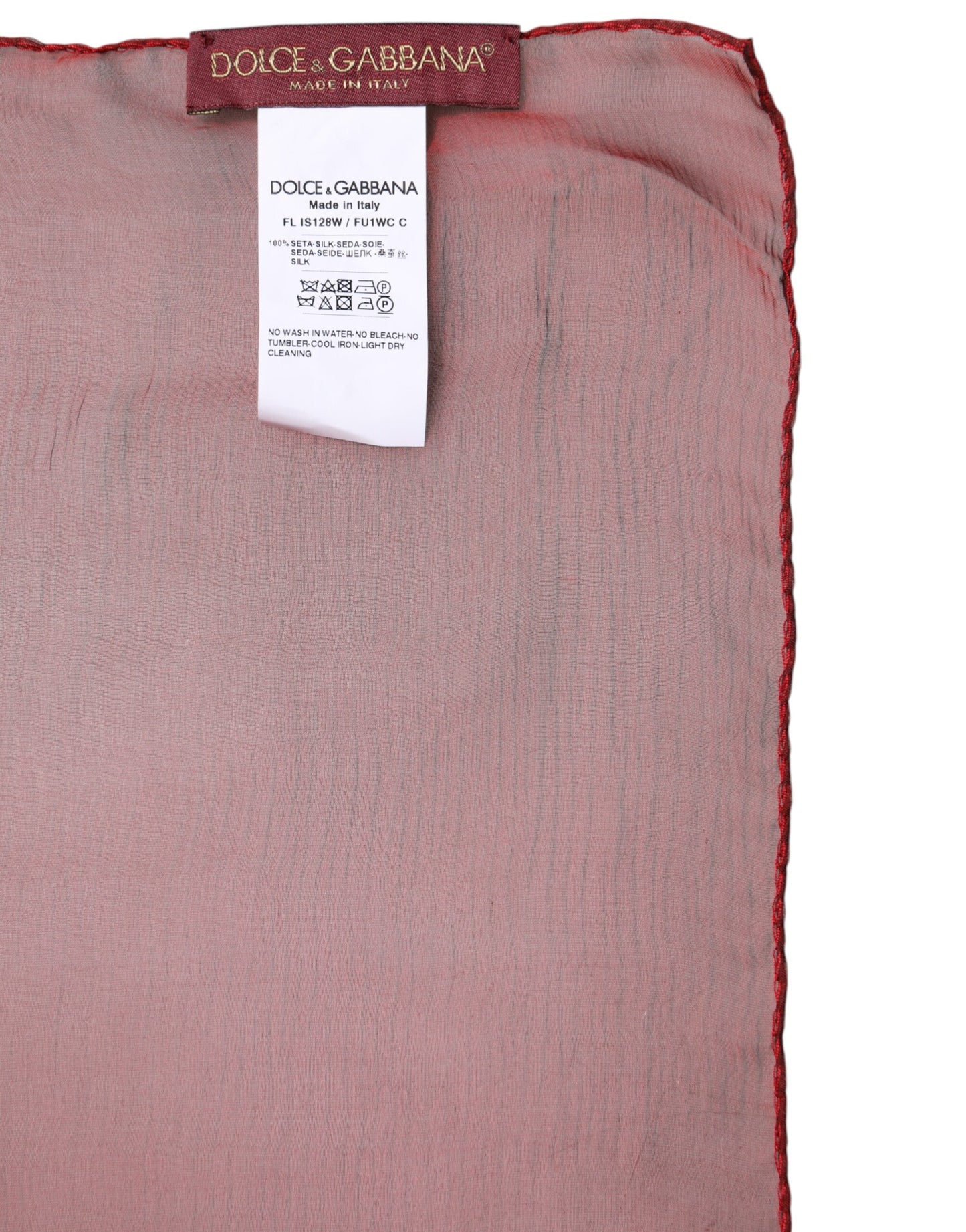 Dolce &amp; Gabbana Roter Seidenschal mit rechteckigem Muster für Damen