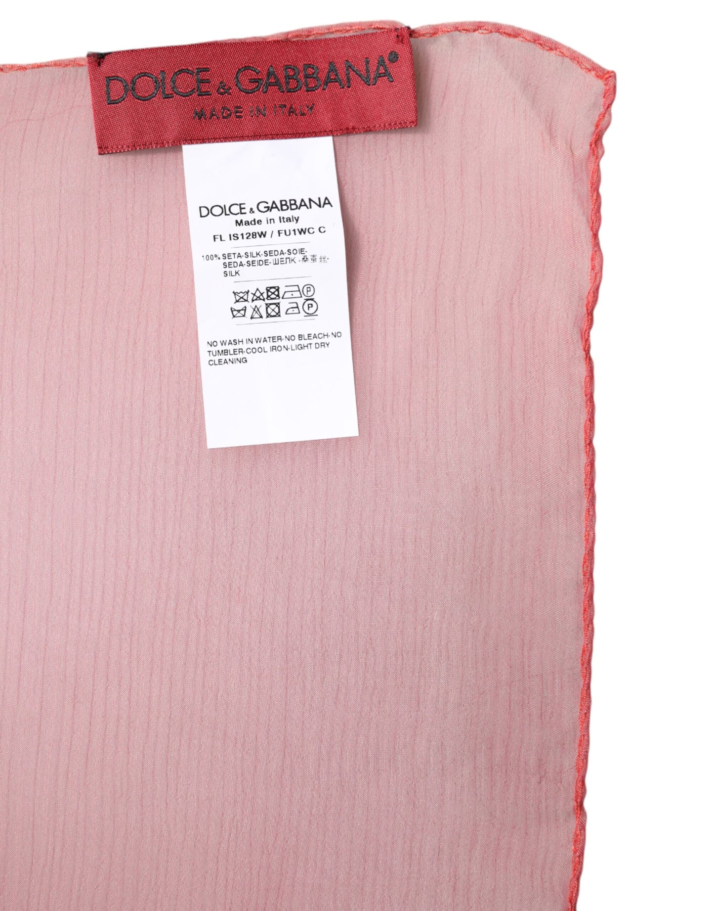 Dolce &amp; Gabbana Rosa Seidenschal mit rechteckigem Muster für Damen