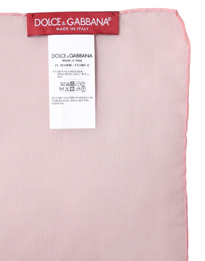 Dolce &amp; Gabbana Rosa Seidenschal mit rechteckigem Muster für Damen
