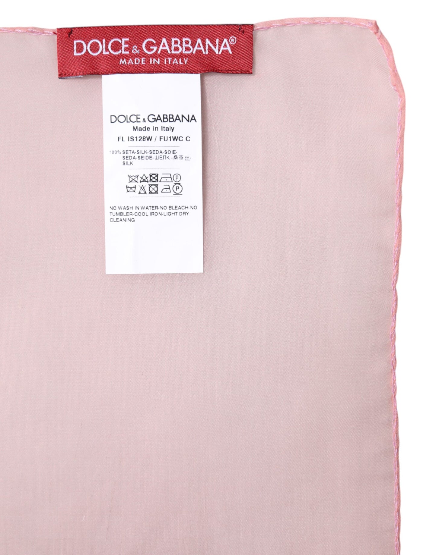 Dolce &amp; Gabbana Rosa Seidenschal mit rechteckigem Muster für Damen