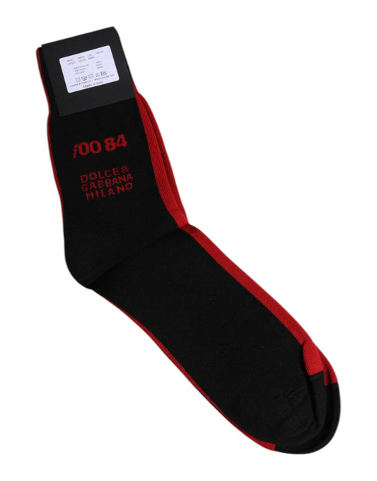 Dolce &amp; Gabbana – Wadenlange Herrensocken aus schwarzem Nylon mit DG-Logo