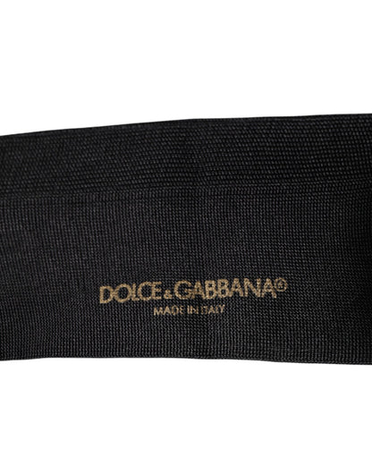 Dolce & Gabbana Black Cotton DG Logo Mid Calf Men Socks