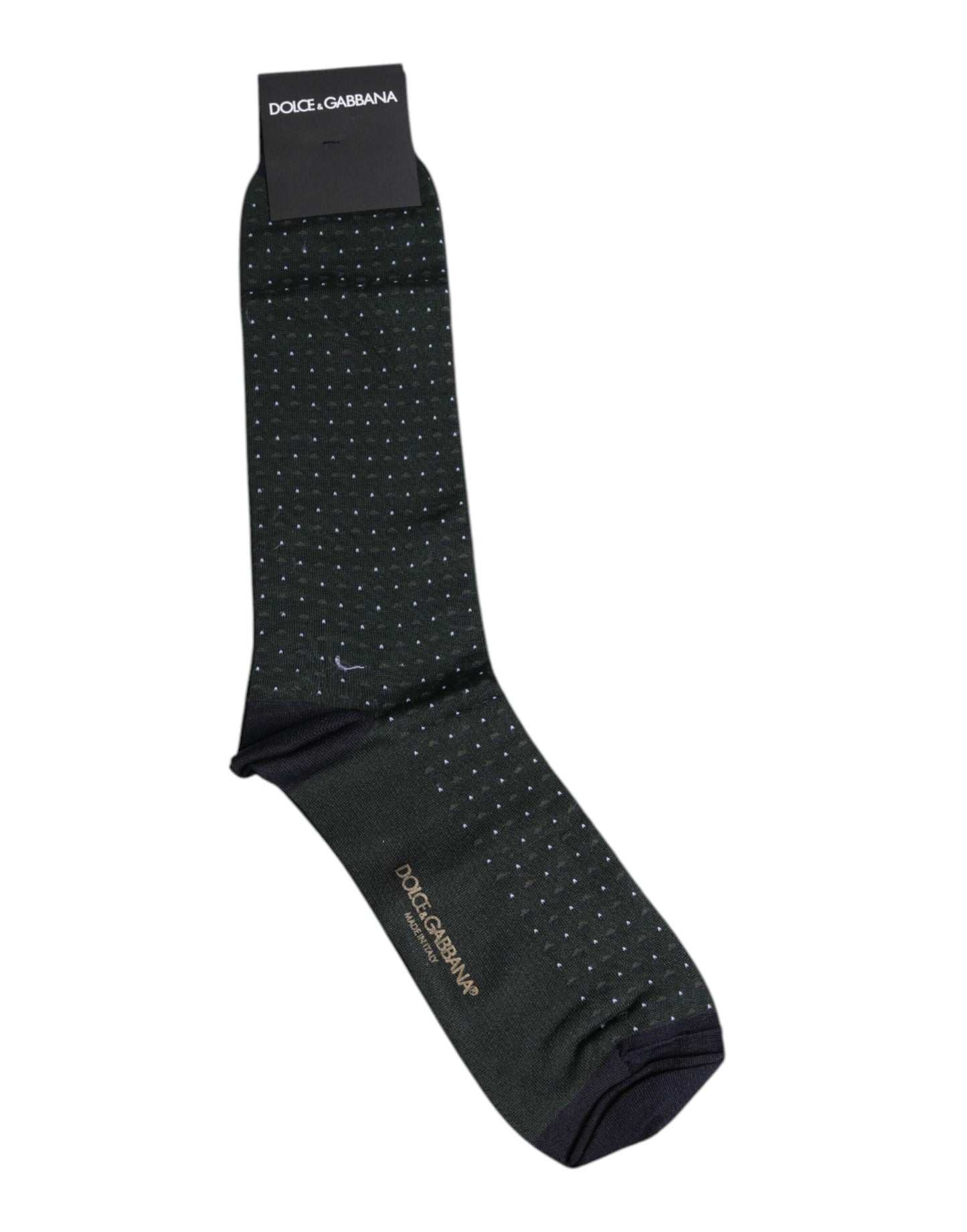 Dolce &amp; Gabbana – Wadenlange Socken aus Baumwolle mit schwarzen Punkten