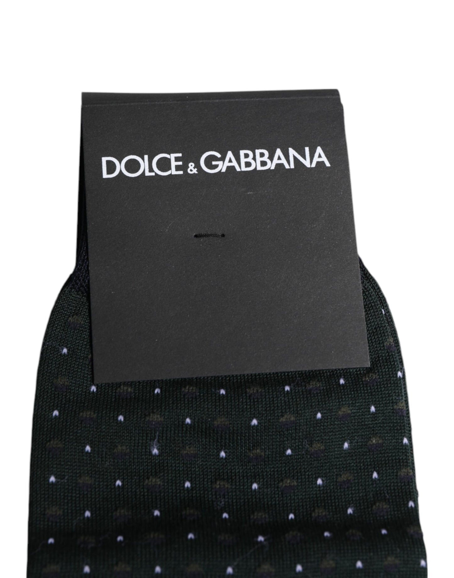 Dolce &amp; Gabbana – Wadenlange Socken aus Baumwolle mit schwarzen Punkten