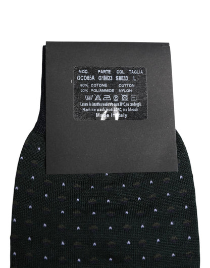 Dolce &amp; Gabbana – Wadenlange Socken aus Baumwolle mit schwarzen Punkten