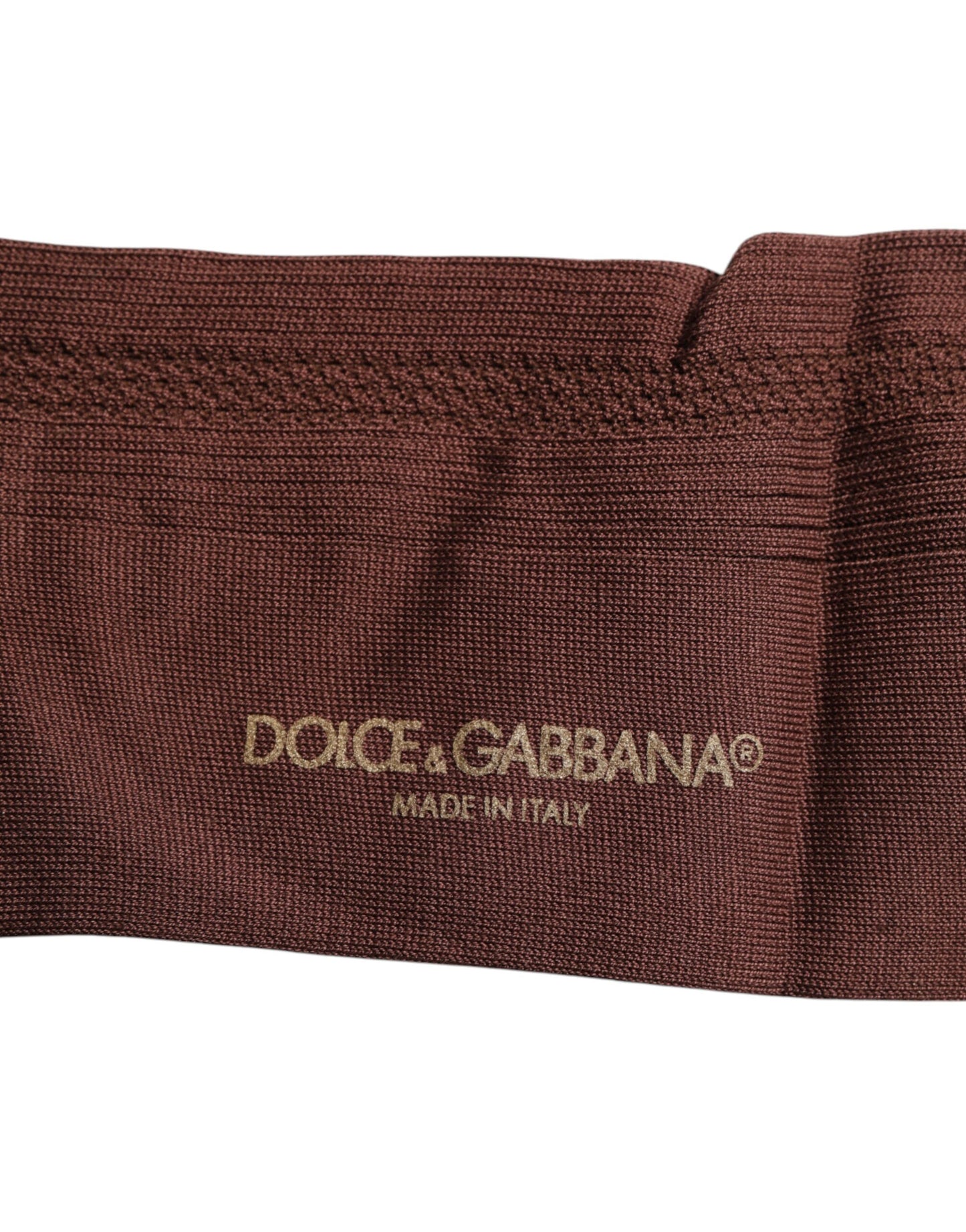 Dolce &amp; Gabbana – Wadenlange Socken mit Stretch-Logoprint in Braun