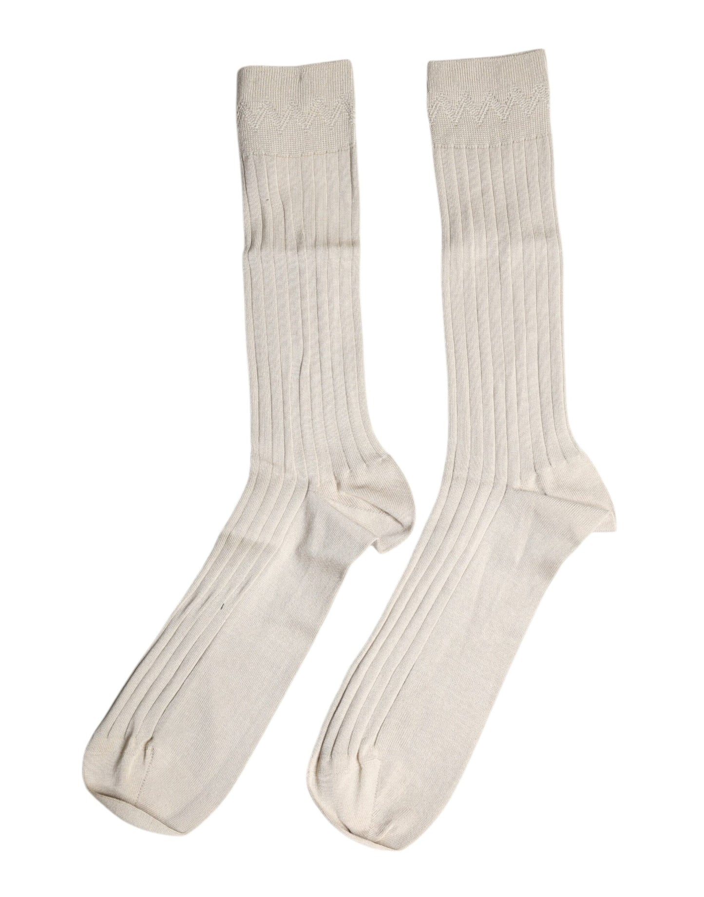 Dolce &amp; Gabbana – Wadenlange Socken aus Stretch-Baumwolle mit Logo in Beige