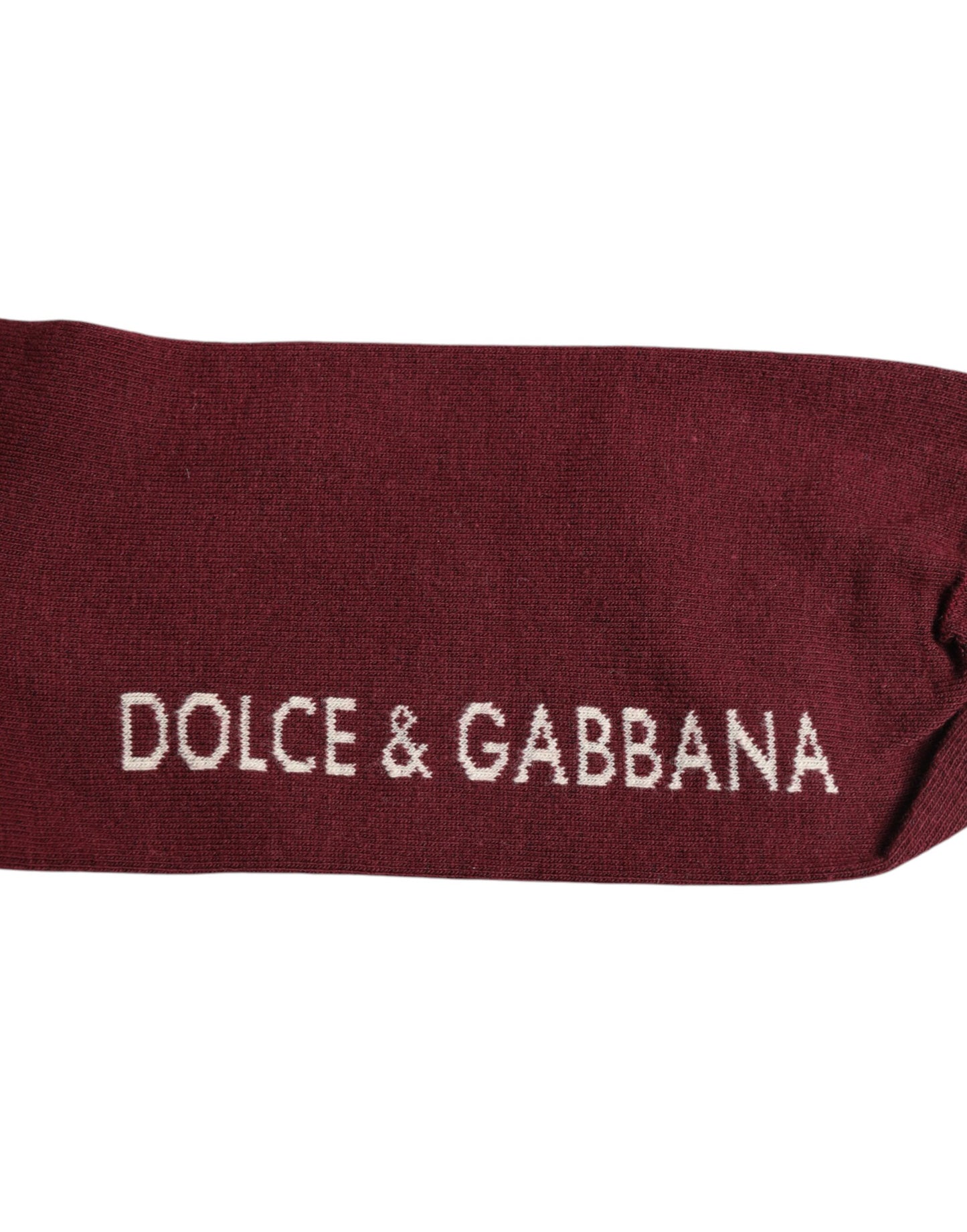 Dolce &amp; Gabbana – Wadenlange Socken mit Stretch-Logo-Print in Burgunderrot