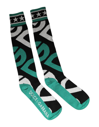Dolce &amp; Gabbana – Mehrfarbige Wadenstrümpfe aus Baumwollstretch