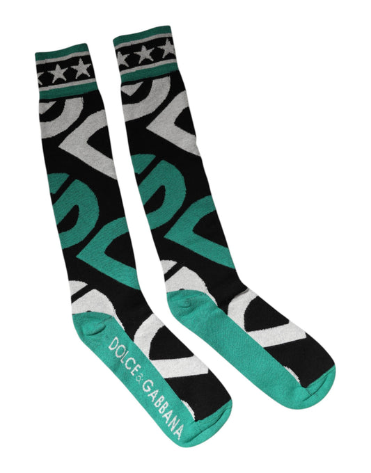 Dolce &amp; Gabbana – Mehrfarbige Wadenstrümpfe aus Baumwollstretch