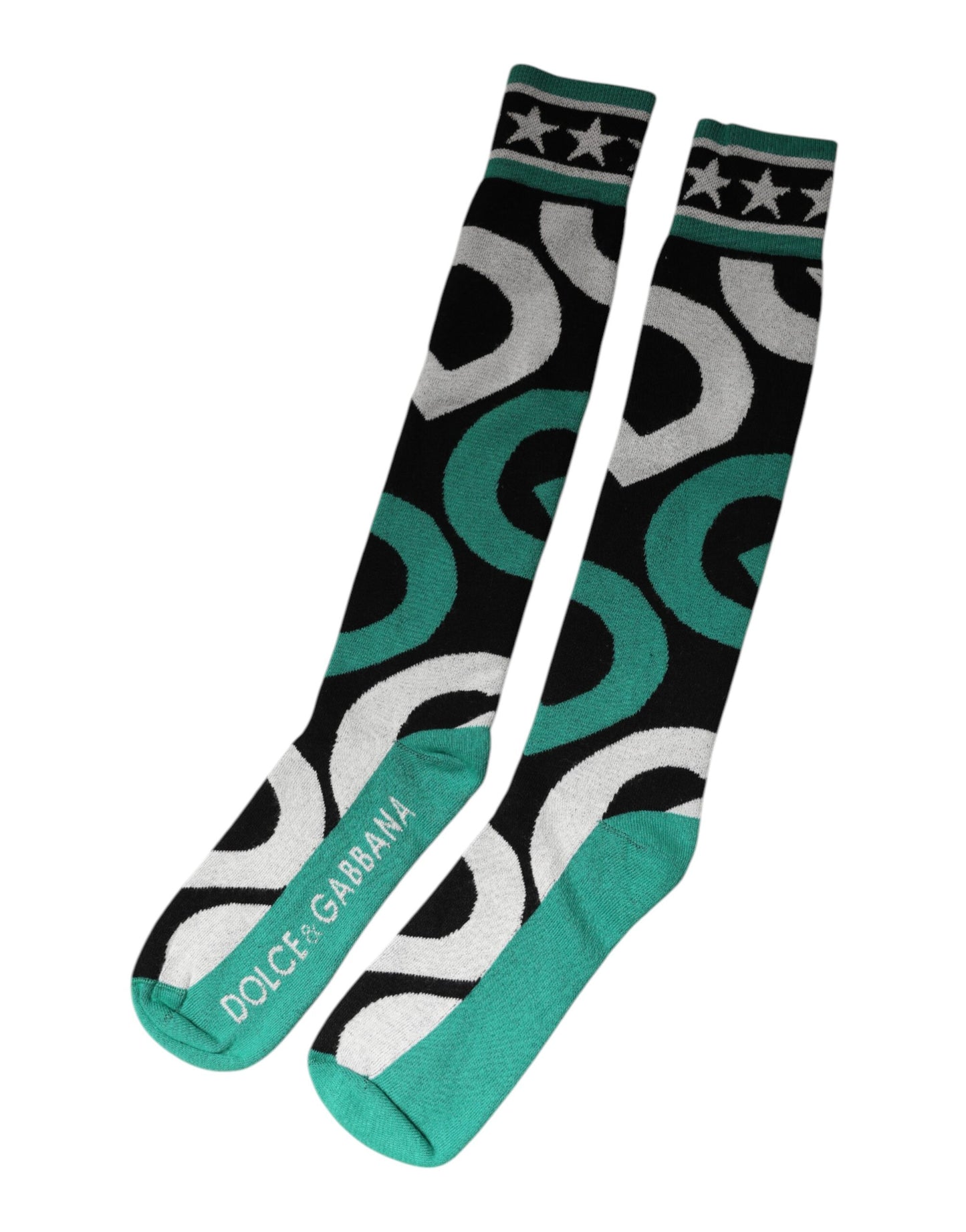Dolce &amp; Gabbana – Mehrfarbige Wadenstrümpfe aus Baumwollstretch