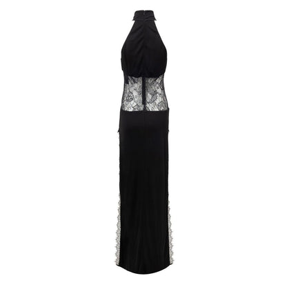Retrofête Black Viscose Long Dress