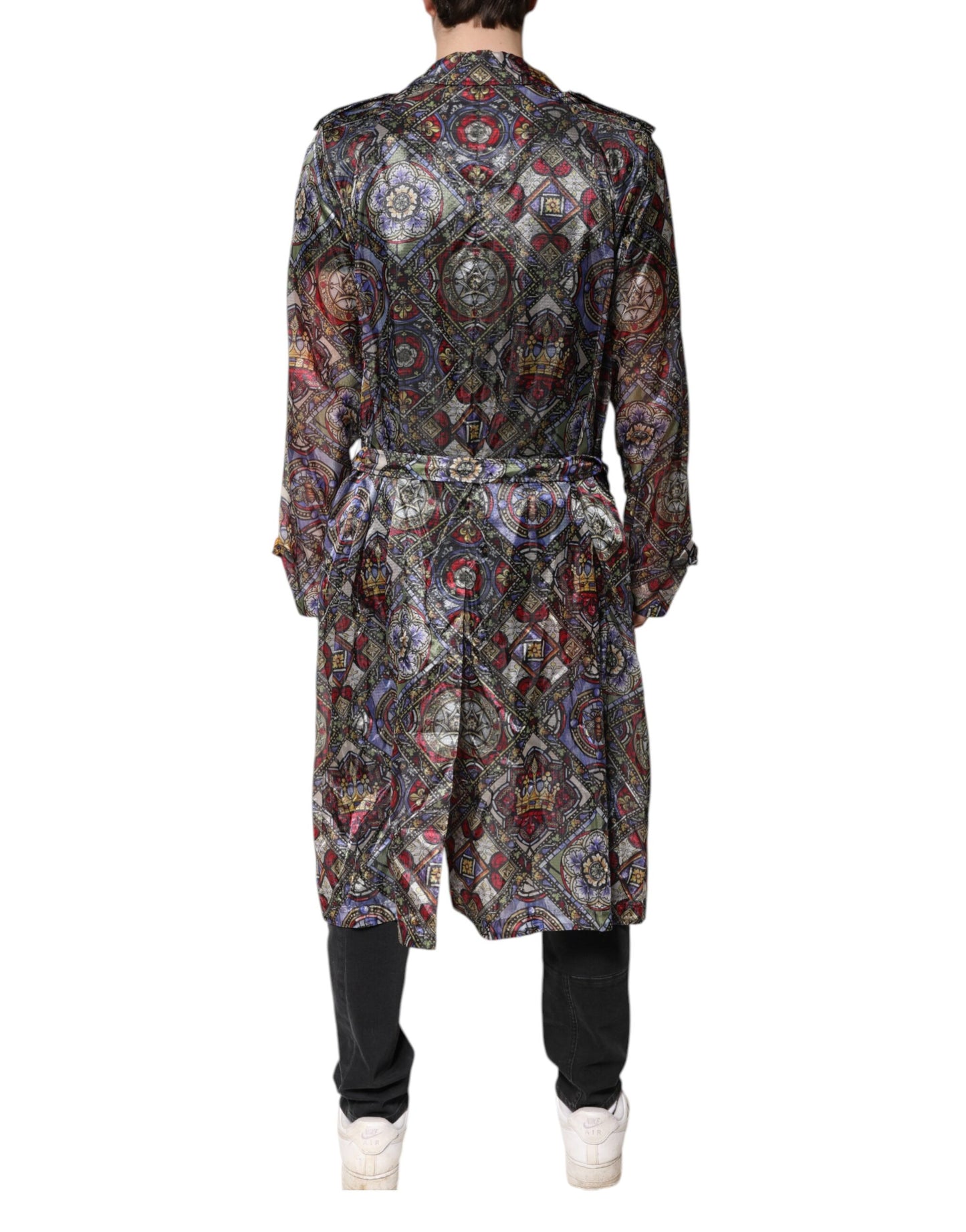 Dolce &amp; Gabbana – Mehrfarbige Trenchcoatjacke mit königlicher Bienenkrone