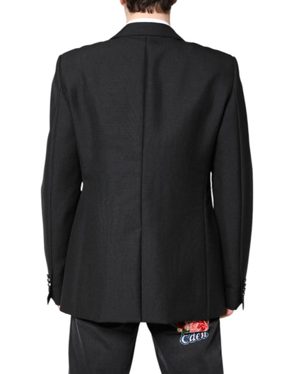 Dolce &amp; Gabbana – Einreihiger Blazer aus schwarzer Wolle