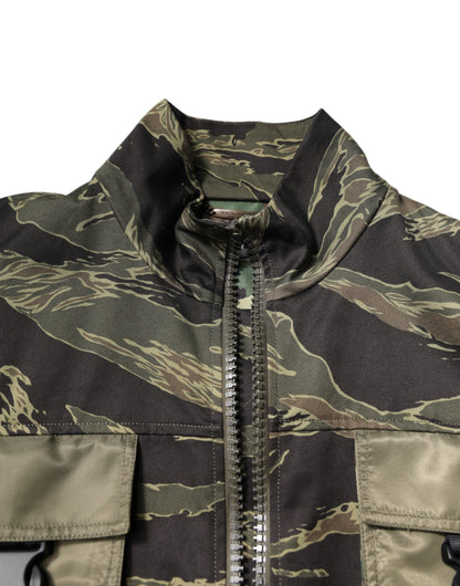 Dolce &amp; Gabbana Mehrfarbige Bomberjacke aus Baumwolle mit Camouflage-Muster