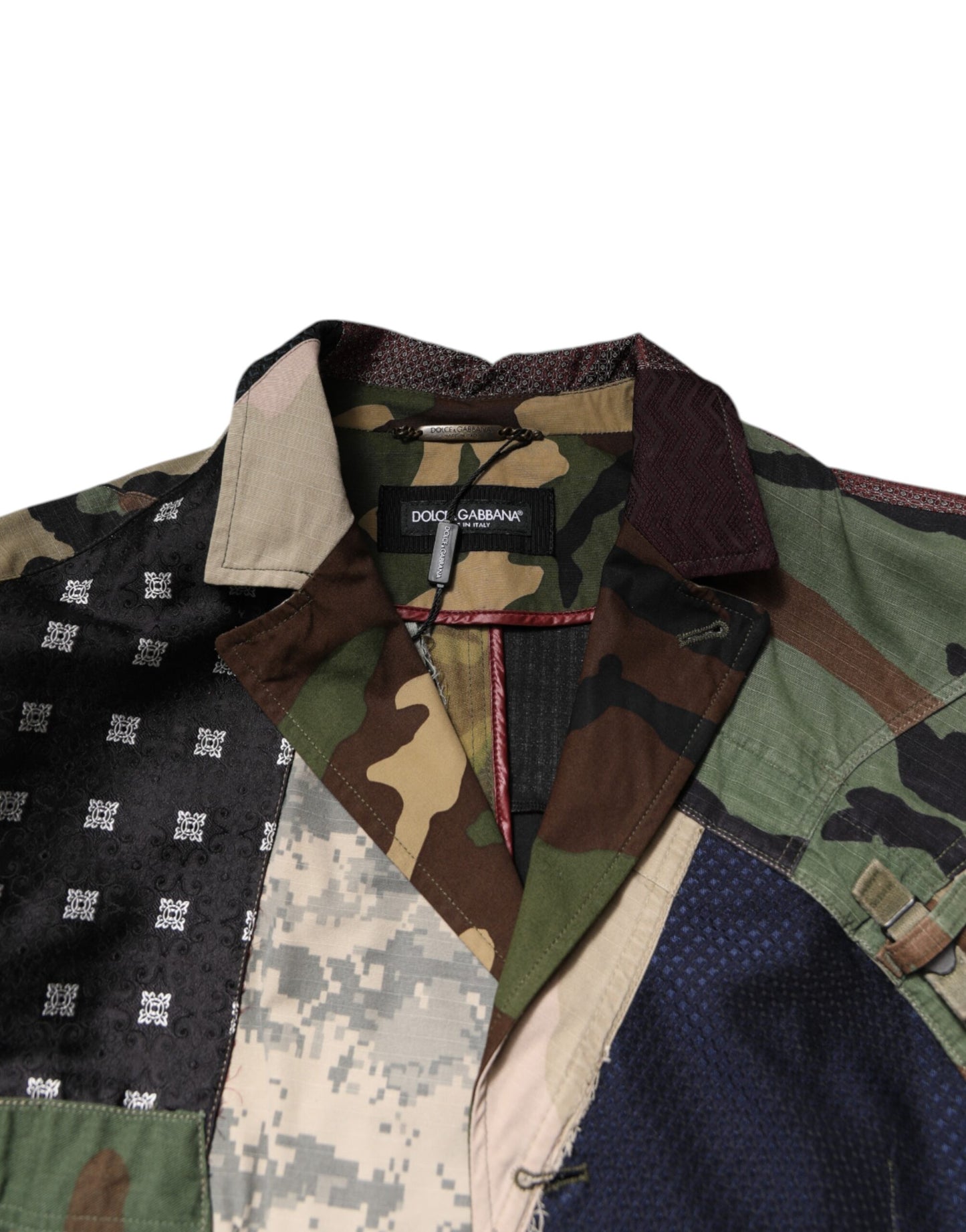 Dolce &amp; Gabbana Mehrfarbiger Camouflage-Patchwork-Mantelblazer