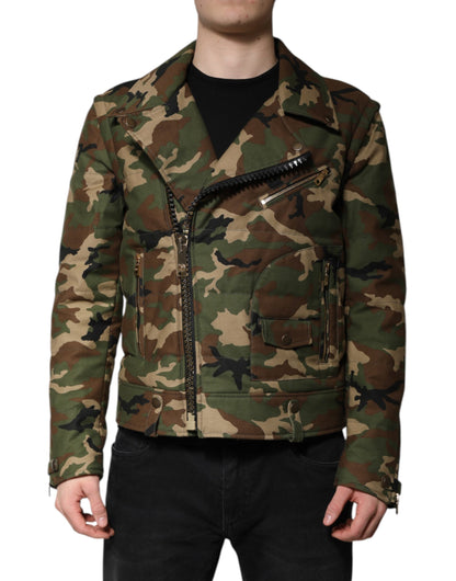 Dolce &amp; Gabbana – Bikerjacke aus Nylon in mehrfarbiger Camouflage-Optik
