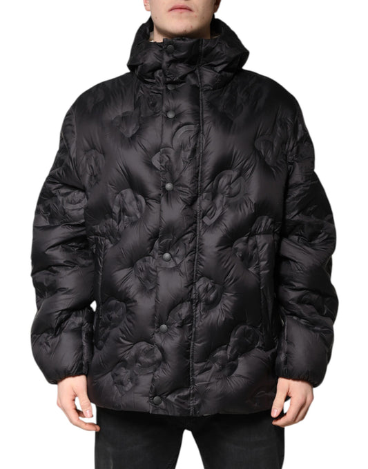 Dolce &amp; Gabbana Schwarzer Parka mit Kapuze, Winterjacke