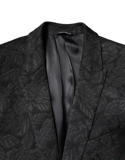 Dolce &amp; Gabbana Schwarzer MARTINI Brokat-Einreiher-Blazer