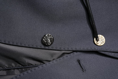 Dolce &amp; Gabbana Dunkelblaue Herrenjacke aus Baumwolle mit Mantel und Blazer