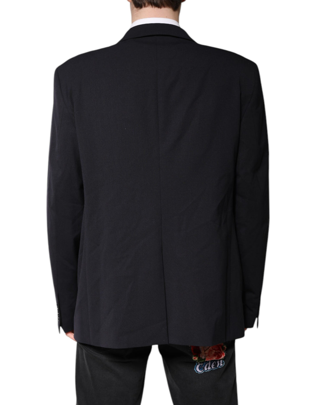 Dolce &amp; Gabbana – Einreihiger Blazer aus dunkelblauer Wolle