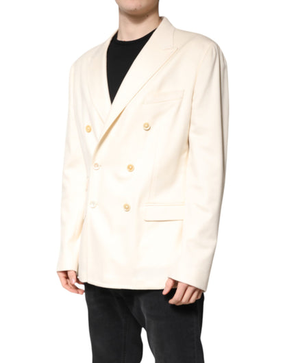 Dolce &amp; Gabbana – Zweireihiger Blazer aus Kaschmir in Beige