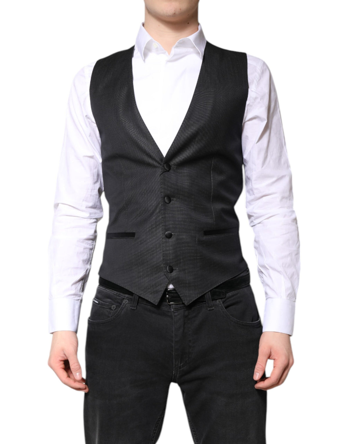 Dolce &amp; Gabbana Schwarze Wollweste, formelle Weste