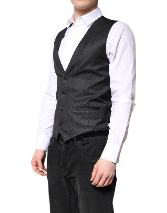 Dolce &amp; Gabbana Schwarze Wollweste, formelle Weste