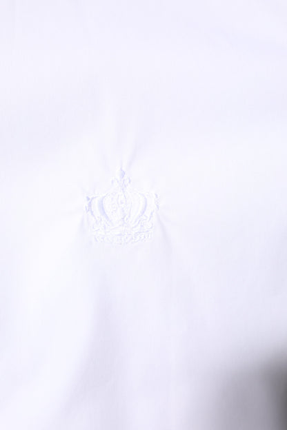 Dolce &amp; Gabbana Weißes Baumwoll-GOLD-Herrenhemd