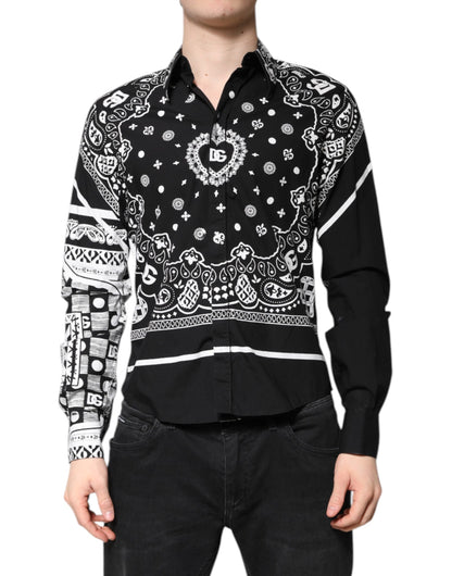 Dolce &amp; Gabbana Schwarz-Weißes Bandana MARTINI Freizeithemd